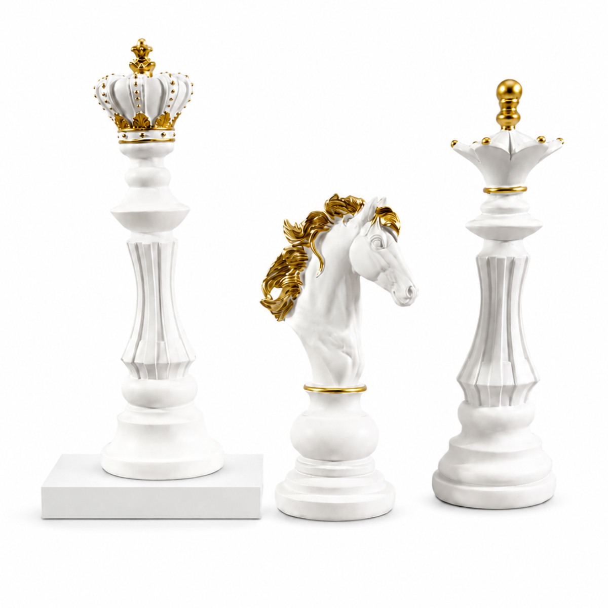 Dekorativa Schackpjäser Trio