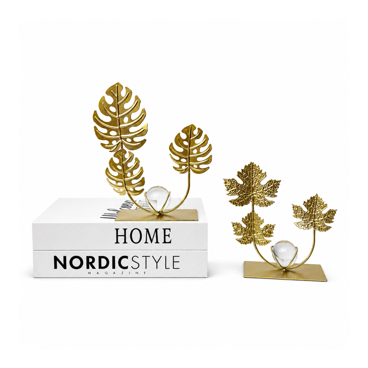 Bladskulptur med Kristallaccent